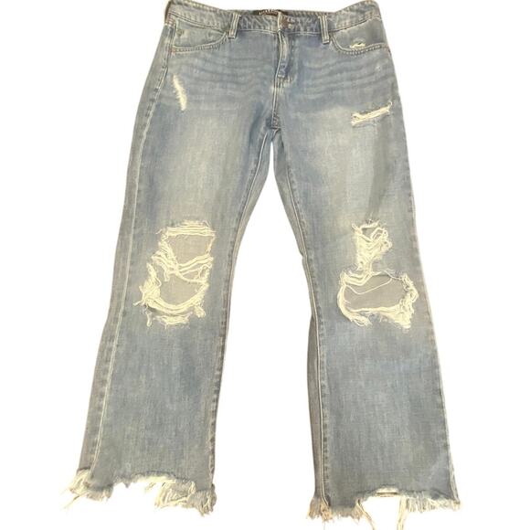 Liverpool Los Angeles Crop Straight Distressed Jeans Size 8/29 - Picture 1 of 8